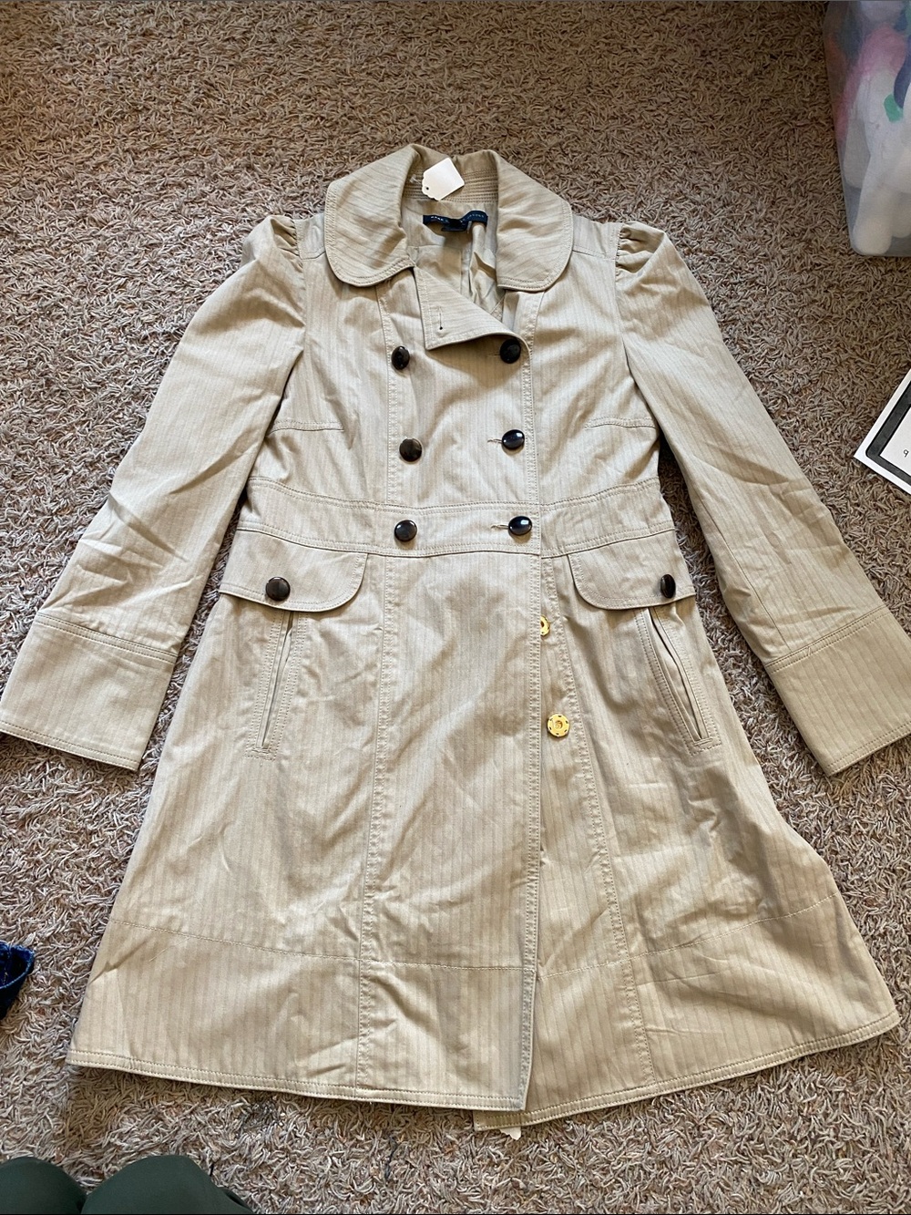 Marc By Marc Jacobs Light Beige Double-Breasted Trench Coat XS